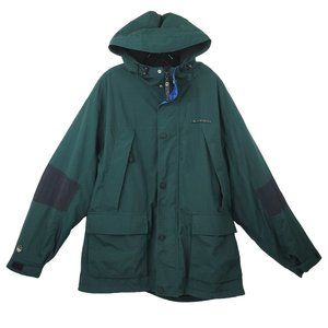 Tommy Hilfiger Spellout Cold Stop Full Zip Jacket READ Coat Mens XL Snap Button